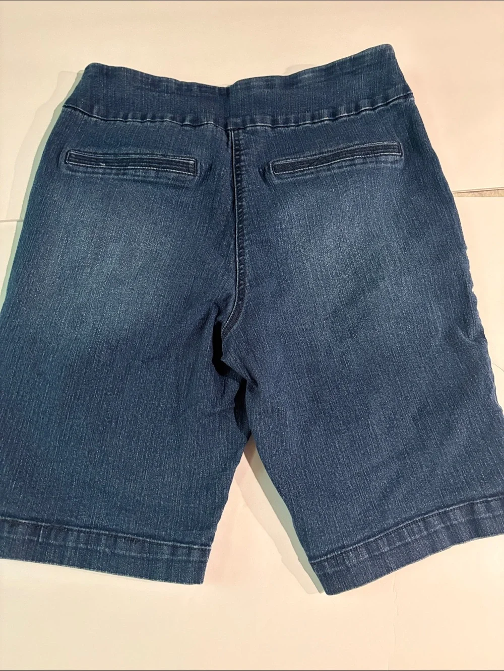 Westbound 12P Embroidered Denim Bermuda Shorts Floral Cottagecore Boho